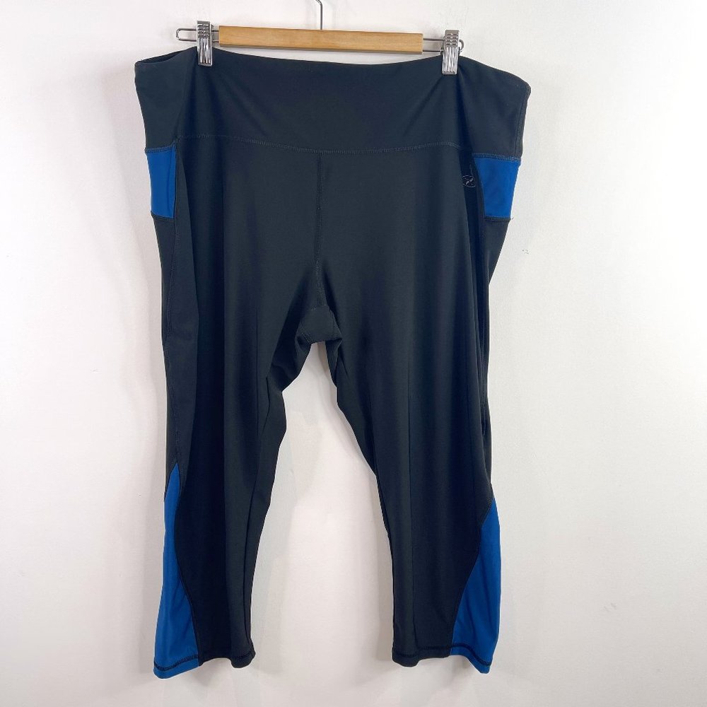 N.Y.L Woman Black Blue Sport Active Pull On Legging Pants Plus Size 3X